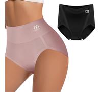 2XK-NOV Mutande Contenitive Donna Cotone Pancia Piatta, Slip Vita Alta Modellante, Pancera Contenitiva Donna ((IT, Testo, XXL, Regular, Regular, 2, Nero+Rosa)
