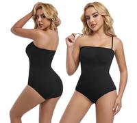 2XK-NOV Spesso Shapewear da Donna, Body Contenitivo Modellante, Bodysuit Pancera Dimagrante Shaper (Misurare circonferenza della vita prima di ordinare) (1, Nero(Tracolla staccabile), XL)