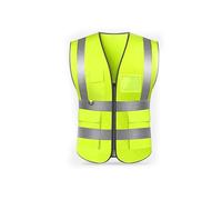 2XL Gilet di Sicurezza, Giubbotto Catarifrangente, Gilet Alta Visibilità in Stoffa, Gilet da Bicicletta con Strisce Riflettenti, Cerniera