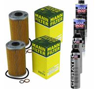 2xMANN-FILTER Ölfilter-h 614 X+ 2xLiqui Moly pro-Line Lavaggio Motore / 2x Cera