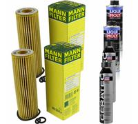 2xMANN-FILTER Ölfilter-hu 514 X+ 2xLiqui Moly pro-Line Lavaggio Motore / 2x Cera
