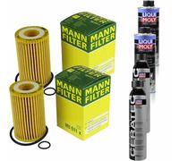 2xMANN-FILTER Ölfilter-hu 611 X+ 2xLiqui Moly pro-Line Lavaggio Motore / 2x Cera