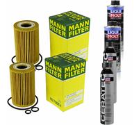 2xMANN-FILTER Ölfilter-hu 7008 Z + 2xLiqui Moly pro-Line Lavaggio Motore / 2x