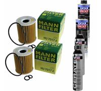 2xMANN-FILTER Ölfilter-hu 7017 Z + 2xLiqui Moly pro-Line Lavaggio Motore / 2x