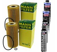 2xMANN-FILTER Ölfilter-hu 7027 Z + 2xLiqui Moly pro-Line Lavaggio Motore / 2x