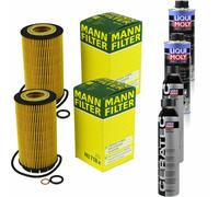2xMANN-FILTER Ölfilter-hu 718 X+ 2xLiqui Moly pro-Line Lavaggio Motore / 2x Cera