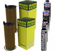 2xMANN-FILTER Ölfilter-hu 8001 X+ 2xLiqui Moly pro-Line Lavaggio Motore / 2x