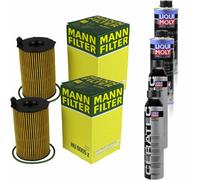 2xMANN-FILTER Ölfilter-hu 8005 Z + 2xLiqui Moly pro-Line Lavaggio Motore / 2x