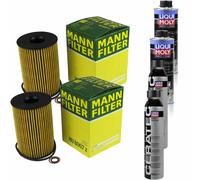 2xMANN-FILTER Ölfilter-hu 8007 Z + 2xLiqui Moly pro-Line Lavaggio Motore / 2x