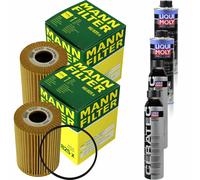 2xMANN-FILTER Ölfilter-hu 825 X+ 2xLiqui Moly pro-Line Lavaggio Motore / 2x Cera