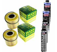 2xMANN-FILTER Ölfilter-hu 923 X+ 2xLiqui Moly pro-Line Lavaggio Motore / 2x Cera