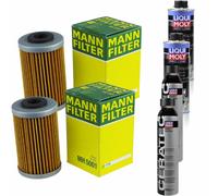 2xMANN-FILTER Ölfilter-mh 5001+2xLiqui Moly pro-Line Lavaggio Motore / 2x Cera