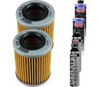 2xMANN-FILTER Ölfilter-mh 63/1 + 2xLiqui Moly pro-Line Lavaggio Motore / 2x Cera