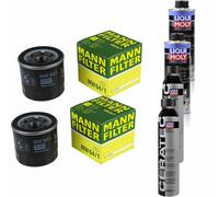 2xMANN-FILTER Ölfilter-mw 64/1 + 2xLiqui Moly pro-Line Lavaggio Motore / 2x Cera