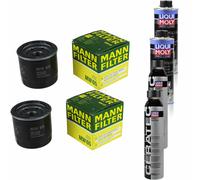 2xMANN-FILTER Ölfilter-mw 65+2xLiqui Moly pro-Line Lavaggio Motore / 2x Cera Tec