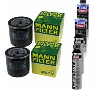 2xMANN-FILTER Ölfilter-mw 712+2xLiqui Moly pro-Line Lavaggio Motore / 2x Cera