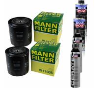 2xMANN-FILTER Ölfilter-w 11 008 + 2xLiqui Moly pro-Line Lavaggio Motore / 2x