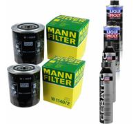 2xMANN-FILTER Ölfilter-w 1140/2 + 2xLiqui Moly pro-Line Lavaggio Motore / 2x