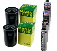 2xMANN-FILTER Ölfilter-w 6014+2xLiqui Moly pro-Line Lavaggio Motore / 2x Cera