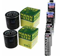 2xMANN-FILTER Ölfilter-w 68/3 + 2xLiqui Moly pro-Line Lavaggio Motore / 2x Cera