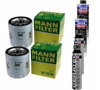 2xMANN-FILTER Ölfilter-w 7030+2xLiqui Moly pro-Line Lavaggio Motore / 2x Cera