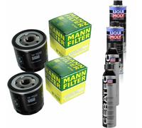 2xMANN-FILTER Ölfilter-w 7032+2xLiqui Moly pro-Line Lavaggio Motore / 2x Cera