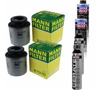 2xMANN-FILTER Ölfilter-w 712/93 + 2xLiqui Moly pro-Line Lavaggio Motore / 2x