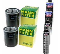 2xMANN-FILTER Ölfilter-w 713/19 + 2xLiqui Moly pro-Line Lavaggio Motore / 2x