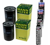 2xMANN-FILTER Ölfilter-w 719/22 + 2xLiqui Moly pro-Line Lavaggio Motore / 2x