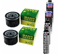 2xMANN-FILTER Ölfilter-w 77/2 + 2xLiqui Moly pro-Line Lavaggio Motore / 2x Cera