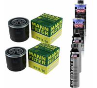 2xMANN-FILTER Ölfilter-w 811/80 + 2xLiqui Moly pro-Line Lavaggio Motore / 2x