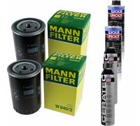 2xMANN-FILTER Ölfilter-w 840/2 + 2xLiqui Moly pro-Line Lavaggio Motore / 2x Cera