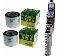 2xMANN-FILTER Ölfilter-w 9050+2xLiqui Moly pro-Line Lavaggio Motore / 2x Cera