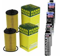 2xMANN Ölfilter-hu 612/2 X+ 2xLiqui Moly pro-Line Lavaggio Motore / 2x Cera Tec