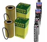 2xMANN Ölfilter-hu 719/5 X+ 2xLiqui Moly pro-Line Lavaggio Motore / 2x Cera Tec