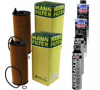 2xMANN Ölfilter-hu 721/5 X+ 2xLiqui Moly pro-Line Lavaggio Motore / 2x Cera Tec