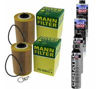 2xMANN Ölfilter-hu 930/3 X+ 2xLiqui Moly pro-Line Lavaggio Motore / 2x Cera Tec