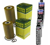 2xMANN Ölfilter-hu 932/4 N + 2xLiqui Moly pro-Line Lavaggio Motore / 2x Cera Tec