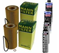 2xMANN Ölfilter-hu 938/4 X+ 2xLiqui Moly pro-Line Lavaggio Motore / 2x Cera Tec