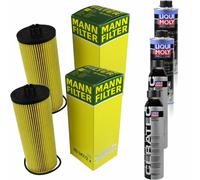 2xMANN Ölfilter-hu 947/2 X+ 2xLiqui Moly pro-Line Lavaggio Motore / 2x Cera Tec