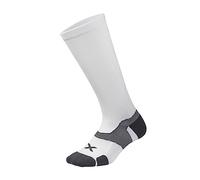 2XU UK Vectr Cushion Full Length Socks, Calze a Compressione. Uomo, White/Grey, M2