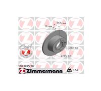 2xZimmermann 600.3218.20 Dischi Freno Ø 239 MM Asse Ant. per Skoda Volkswagen