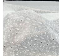 2Yards 130cm Cotton Lace Cutout Embroidery Fabric