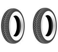 3.00-10 PIAGGIO VESPA 50 RUSH COPPIA GOMME PNEUMATICI KENDA K333 FASCIA BIANCA