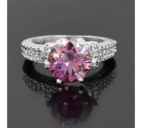 3.00 KT Rosa Trattato Anello Diamante Ottimi Luster VVS1 Certificato Matrimonio