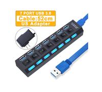 (3.0USB 7 porte con US) Hub USB 3.0 Hub Multi USB Splitter Adattatore di alimentazione Espansore multiplo