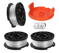 3+1+1 Pack Bobine Tagliaerba (3 bobine + 1 cappuccio di copertura + 1 molla per tagliabordi), Compatibile con Black&Decker AF-100 ST5530-GB GLC3630L20-GB STC1820PC-GB BESTA530-GB BESTA525-GB