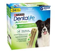 3 + 1 gratis! 4 x PURINA Dentalife Active Fresh - 4 x 24 Stick per cani di taglia media