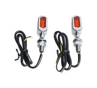 3-1 Indicatore Fastline Pelle Cromo, Vetro Arancione, per Harley-Davidson Con E