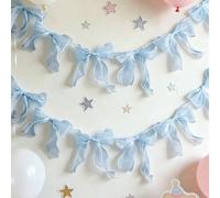 3/1 Set - Striscione con Fiocco Blu Dolce, Decorazione Appesa con Fiocco, Decorazione da Appendere alla Parete per la Camera da Bambina Principessa Adatta per Decorazione di Compleanno Bambini festa d